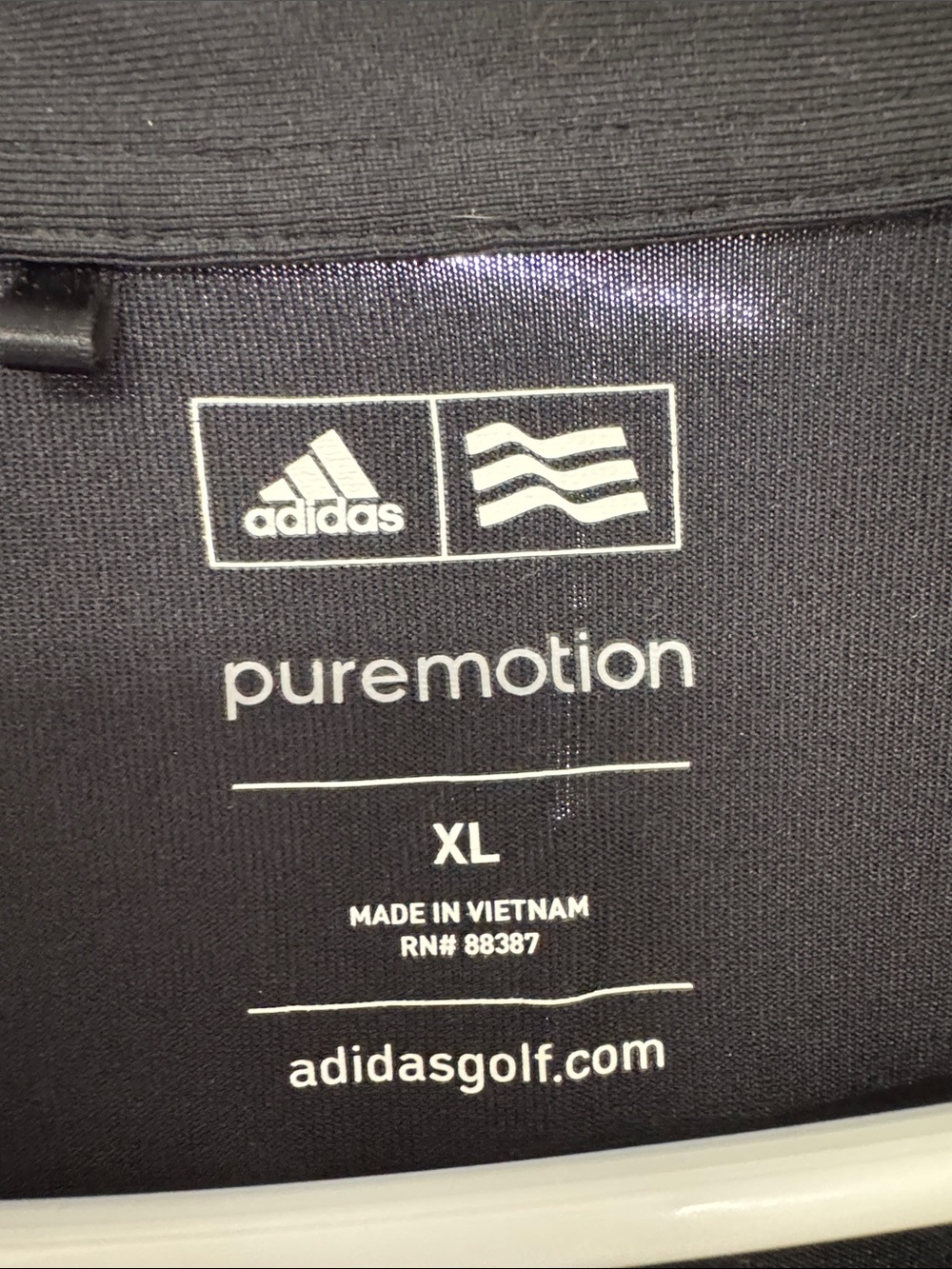 adidas Black Polo with White Trim - Picture 3 of 3